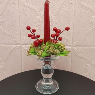 Imagem de Castiçal Aparador Porta Vela Arranjo Centro Mesa Natal 30cm A - Genéri