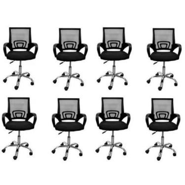 Imagem de Kit com 8 Cadeiras New Java Secretária  Conforto Ergonômico para Escri