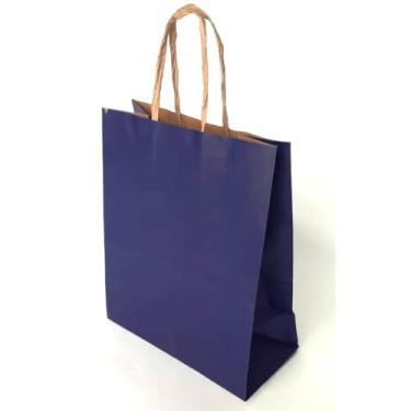 Imagem de Sacola LC Liso Papel Kraft Natural Alça Natural 17,5x8,5x21,5 c/10un (Azul Bic)