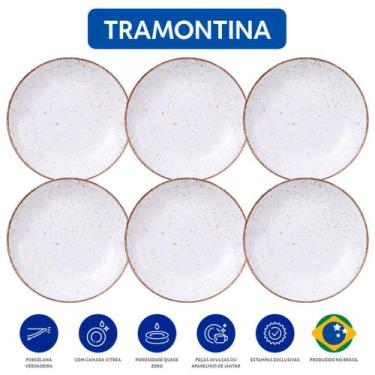 Imagem de Conjunto De 6 Pratos Fundo Porcelana Rustico Tramontina 22cm