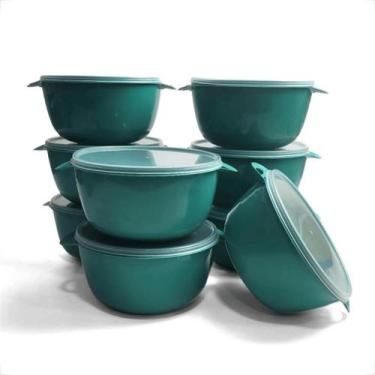 Imagem de Kit Potes Bowl Plástico 1L Tampa Cristal Cozinha Marmita 20 Unidades -