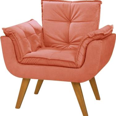 Imagem de Poltrona Decorativa Opala Suede Cinza - Dora Bela Cor Rosa