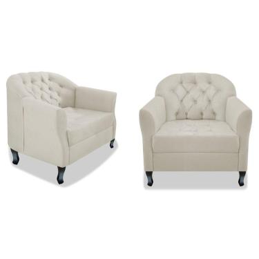 Imagem de Kit 02 Poltrona Julia A02 Corano - Adj Decor Cor Bege