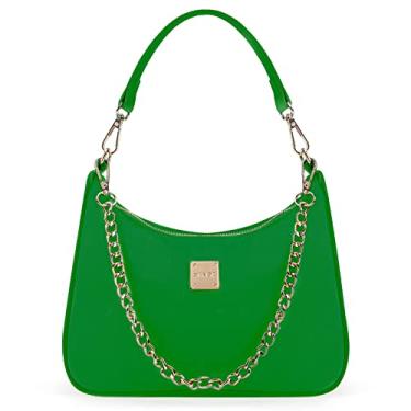 Imagem de STAISE Bolsas de ombro para mulheres, bolsas de mão de designer modernas, bolsa clutch feminina clássica Re-Nylon com corrente e alça transversal, Verde