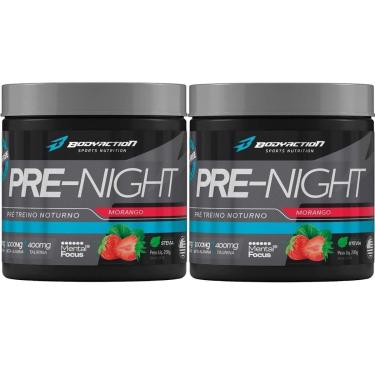 Imagem de Kit 2X Pre-Night Pré Treino Noturno - 200g Morango - BodyAction-Masculino