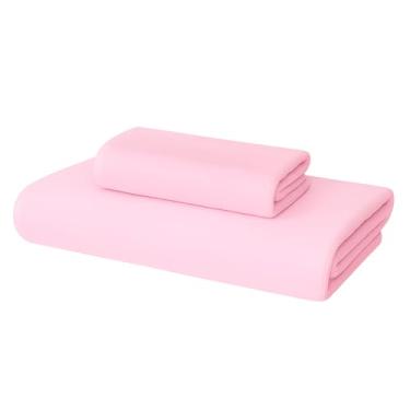 Imagem de Kit 02 Peças Toalha de Banho e Rosto Adulto Gigante Alta Absorção 1,40 m x 70 cm Toque Macio Luxo (Rosa)