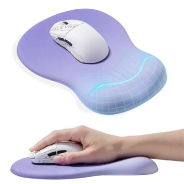 Imagem de Mouse pad ergonômico com suporte de pulso, mousepad com descanso de pulso de espuma viscoelástica e base antiderrapante para computador, café, casa e escritório, acessórios de mesa de escritório de