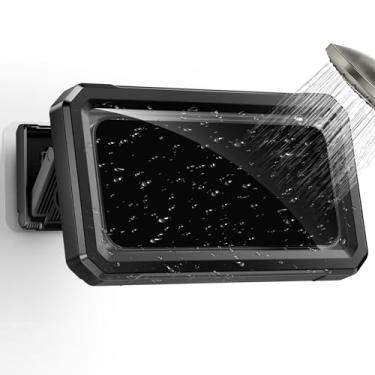 Imagem de Nextpal Suporte de telefone de chuveiro à prova d'água, suporte retrátil de 360° com tela sensível ao toque, suporte de telefone para chuveiro montado na parede para telefones de até 6,6 polegadas