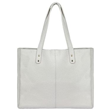 Imagem de KomalC Bolsa de couro feminina bolsa de viagem bolsa de compras carteiro multiuso, Neve, 15 Inch