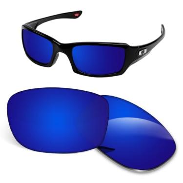 Imagem de Lentes de substituição de 1,5 mm compatíveis com óculos de sol Oakley Fives Squared(4+1)² OO9238, resistente a arranhões e impactos - Azul escuro polarizado