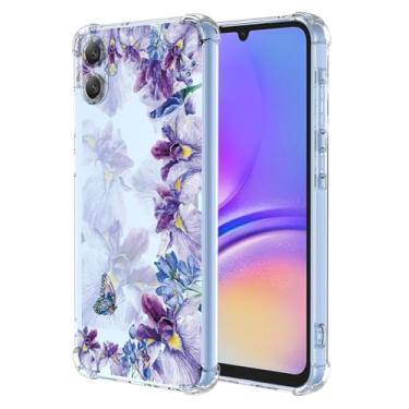 Imagem de WEIOUHR Capa para Galaxy A05 Samsung A05 design de impressão de íris TPU macio transparente, resistente a choques e arranhões, para Samsung Galaxy A05 (roxo íris)
