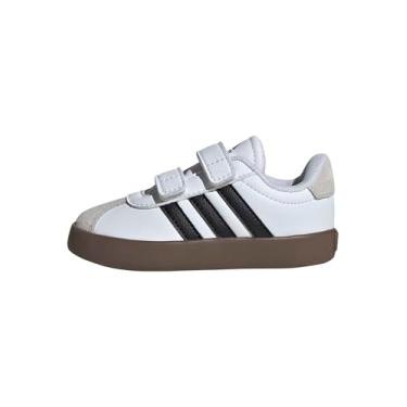 Imagem de adidas Tênis infantil VL Court 3.0, branco/preto/cinza, tamanho 37 unissex, Branco/Preto/Cinza, 21
