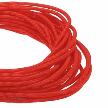 Imagem de DMiotech Tubo dividido de tear de fio de 30,5 m, protetores de cabo da Pet flexível para gerenciamento de cabos de conduíte para escritório, casa, jardim, vermelho