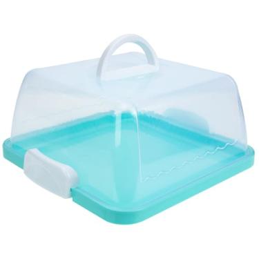 Imagem de Portable Cake with Handle, Plastic Cake Container Holder with Lid, 10.02 Inches, Square Cake Cover for Storage and Transport, Birthdays and Parties