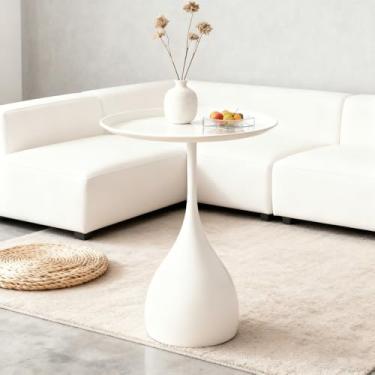 Imagem de Mesas de centro Boho, mesas de centro minimalistas, estética exclusiva, mesas laterais redondas de metal multifuncionais para sala de estar, quarto, sofá, varanda, sofá, pátio, jardim, interior e