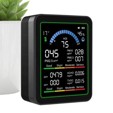 Imagem de Rrlihjgu Monitor de Qualidade do Ar | Medidor Portátil de Qualidade do Ar Interior,Sensor Portátil Com Deteção Preciso Para Escritório Casa Quarto Exterior,Ambientes Interiores e Exteriores