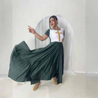 Imagem de Vestido de Dança Coreografia Plus Size Cruz Moda Evangélica - MISS FLO