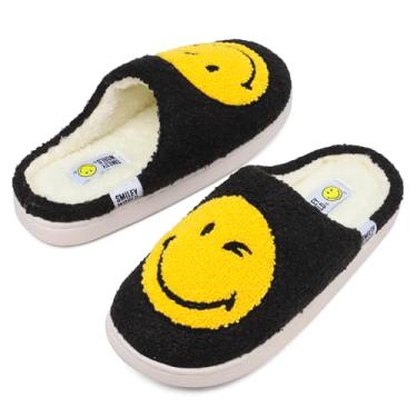 Imagem de Pantufas infantis de pelúcia para meninos e meninas, sola de borracha antiderrapante, para uso interno e externo, Amarelo, preto, 30-31