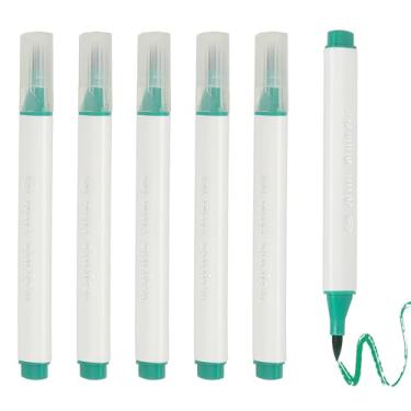 Imagem de PATIKIL Caneta de aquarela de arte, 6 peças, caneta de aquarela triangular de ponta macia para escritório, artesanato, álbuns, escrita, diário, desenho, caligrafia, verde