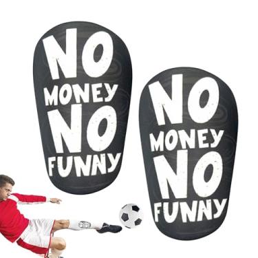 Imagem de Shakven Caneleiras de futebol, joelheiras de futebol | Joelheira esportiva pequena | Joelheiras protetoras com letras hilariantes, suprimentos de treinamento de proteção de almofada para crianças,