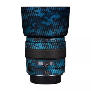 Imagem de EF 100 2 adesivo para lente de câmera revestimento protetor de corpo película protetora para Canon EF 100 mm F2 USM (azul amba)