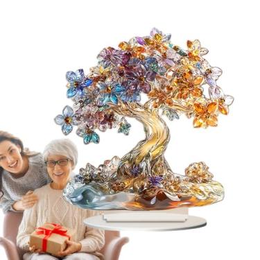 Imagem de Placa de árvore acrílica, decoração de placa de árvore acrílica | árvore em forma de ornamento sinal acrílico de luto | Aprimoramentos requintados de decoração de mesa para sala de estudo