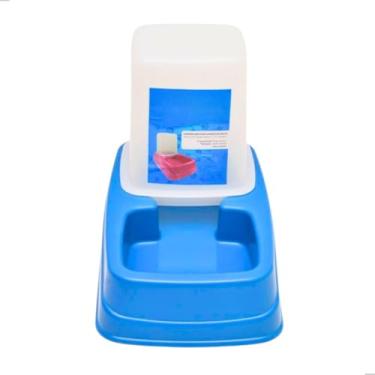 Imagem de Comedouro Automático Comedouro/Bebedouro Dupla Função Dispenser Cachorro e Gato 1 Kg/1,5 Litros (Azul)