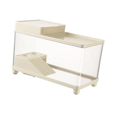 Imagem de Fxzqgnh Aquário Grande para Tartarugas, Habitat para Tartarugas, Drenagem No Fundo, Habitat para Répteis Incluindo Rãs E Dragões-barbudos, 40 X 20 X 26 Cm, Bege