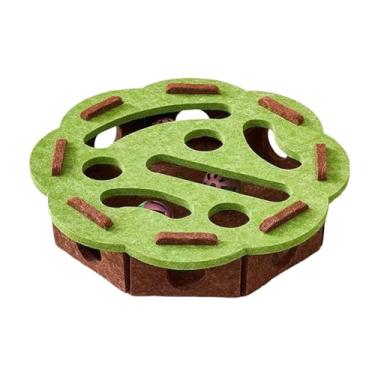 Imagem de Fxzqgnh Brinquedo Interativo para Gatos, Quebra-cabeça em Feltro com Labirinto para Enriquecimento Mental, Adequado para Gatos de Todas As Idades, Verde, Flor