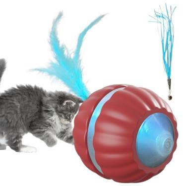 Imagem de Brinquedo automático para gatos | Bola inteligente interativa para gatos | Suprimentos elétricos para animais de estimação para gatinhos, enriquecimento, tédio, exercícios de caça, treinamento