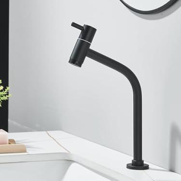 Imagem de Torneira Preta Para Lavabo Banheiro De Metal Mesa pia Bancada 1/4 Volta