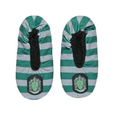 Imagem de Bioworld Chinelos Harry Potter com sola antiderrapante para mulheres e homens - Todas as 4 casas disponíveis, Sonserina, Medium