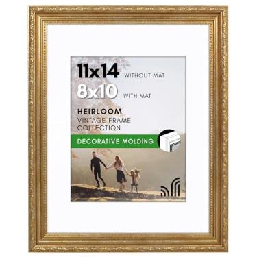 Imagem de Americanflat Porta-retrato de 28 x 35 cm com vidro resistente a estilhaços - Use como moldura de 20 x 25 cm com tapete ou tela para foto de 28 x 35 cm sem tapete - Moldura vintage para exibição de