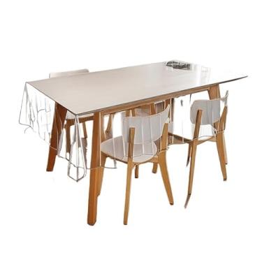 Imagem de Toalha de Mesa Plástico PVC Grossa 2,4,6 e 8 Lugares Transparente Cristal Impermeável Térmica(2,00m x 1,40m)