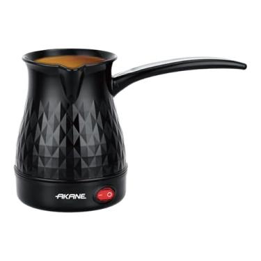 Imagem de FytStycale Cafeteira turca elétrica, chaleira elétrica, cafeteira de preparo rápido com cabo longo para trailers, escritórios, cafés, viagens e camping, Preto