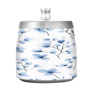 Imagem de Wassud Cinzeiro para cigarros, interior, exterior, pétalas, cinzeiro, com tampa, aço inoxidável, à prova de vento, inodoro, mesa, cinzeiro, casa, escritório, pátio, varanda, decoração