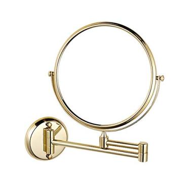 Imagem de Espelho de maquiagem, espelho de barbear, espelho de maquiagem montado na parede, espelho giratório de 20 cm, espelho giratório de parede de 20 cm, espelho de maquiagem dobrável extensível para