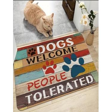 Imagem de 1 capacho de boas-vindas com padrão de grão de madeira colorido, macio e absorvente de secagem rápida, tapete de entrada multiuso para raças pequenas, médias e grandes, interior, entrada, decoração de