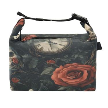 Imagem de STAYTOP Lancheira rosa caveira com fivela de alça, lancheira isolada para meninos e meninas, lancheira térmica para trabalho escolar