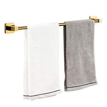 Imagem de Toalheiro suporte de toalha autoadesivo toalheiro de aço inoxidável suporte de toalha montado na parede à prova de ferrugem sem perfuração para banheiro banheiro, dourado B, 60 cm ferragens de