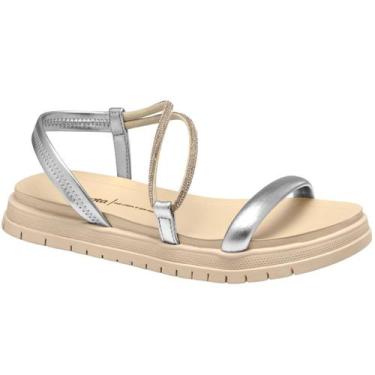 Imagem de Sandalia Dakota Strass Plataforma Feminina Conforto, Prata, 37