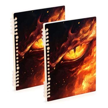 Imagem de Burbuja Cadernos com nome, papel pautado universitário A5 com 60 folhas, fichário para escritório, 2 unidades