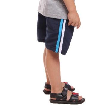 Imagem de Bermuda Tactel OX SILVER Infantil Com Bolsos, Azul escuro, Menino, 12