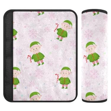 Imagem de Burbuja Capa para cinto de segurança de carro Elves Protetor de cinto de segurança macio confortável para alça de ombro de assento, 1 par médio