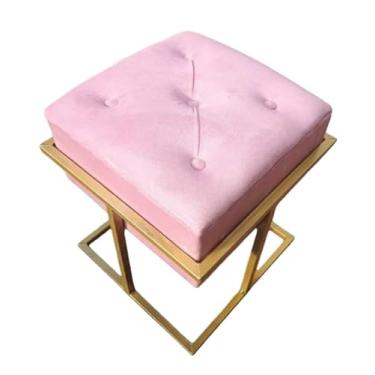Imagem de Quadrado Moderno Decoração Em Ferro Para Sala Quarto Penteadeira A Cor banco para penteadeira para Sala, Quarto e Penteadeira(Rosa)