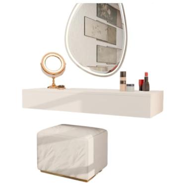 Imagem de Penteadeira Com Gavetas Para Montagem Na Parede – CorrediçAs TelescóPicas, MóVel De Banheiro E Escrivaninha(Branco)