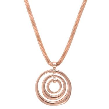 Imagem de Colar Grosso para Mulheres, Colar com Pingente de Coração e Flor Sol Círculo Joia Praia Para o Verão for Aniversário Feriado Festa Presente (Ouro Rosa)