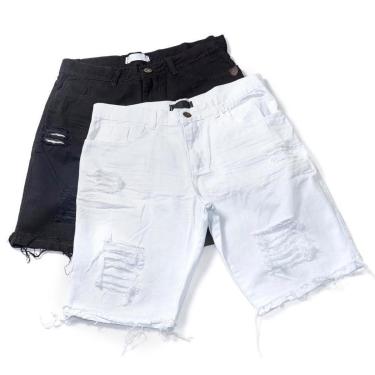 Imagem de Kit 2 Bermudas Jeans Masculina Rasgada Destroyed Marav's-Masculino