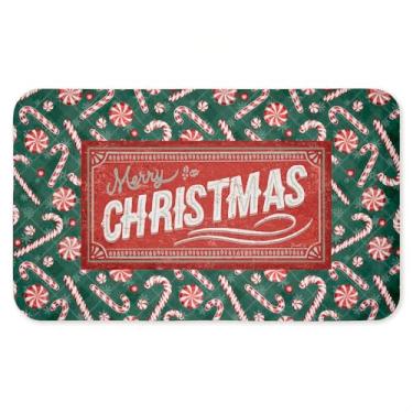 Imagem de Tapete antifadiga vintage para doces de Natal, tapete ergonômico acolchoado para cozinha e pé com suporte antiderrapante, tapete confortável ecológico, design de Chad Barrett, 76 cm x 45 cm