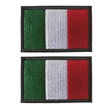 Imagem de Emblema de gancho e laço bordado da bandeira da Itália, 2 peças, para colete militar do exército MOLLE, mochila patriótica, design italiano para roupas, capacetes e equipamentos de academia, borda